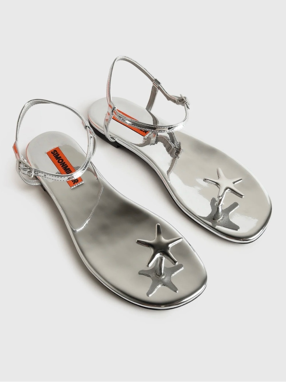 Simon Miller Silver Metallic Sandals Coastal - Picture 2 of 14